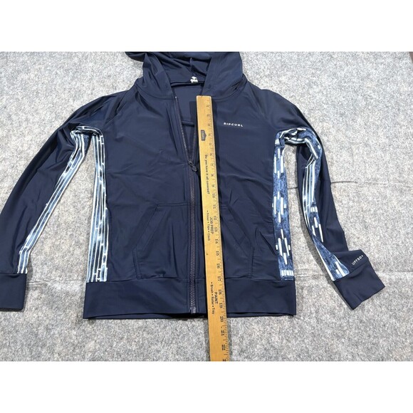 RIP CURL Womens Navy Full Zip Stretch Active Hoodie Jacket Sz 6 UPF 50+ - Picture 6 of 11